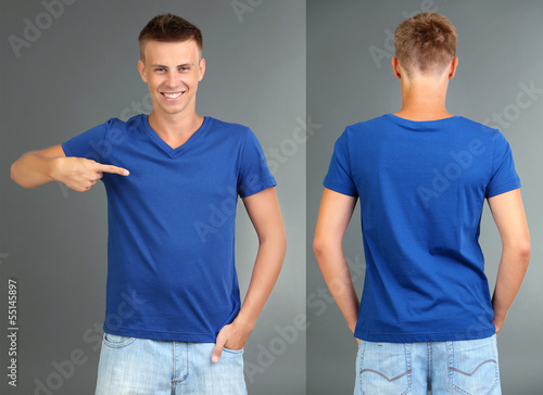T-shirt on young man in fro...