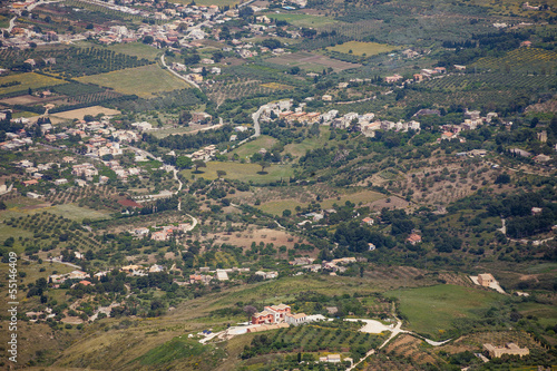 Aerial view of beautiful green valley