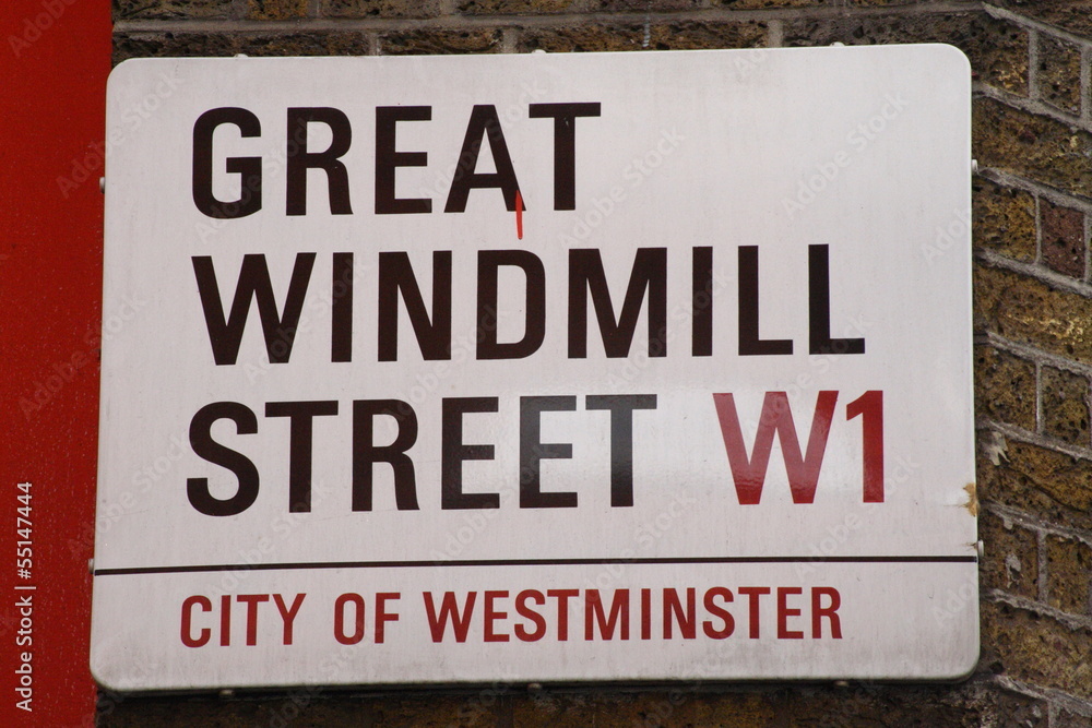 Great Windmill Street sign a Famous Address in London Great Windmill Street sign a Famous Address in London
