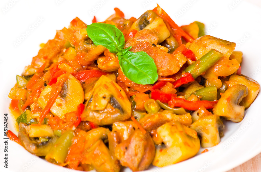 meat with mushrooms and vegetables meat with mushrooms and vegetables