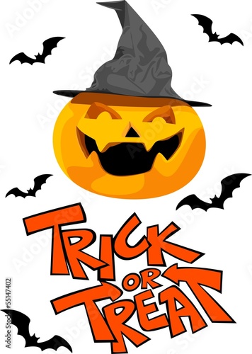 Halloween  pumrin and trick or treat