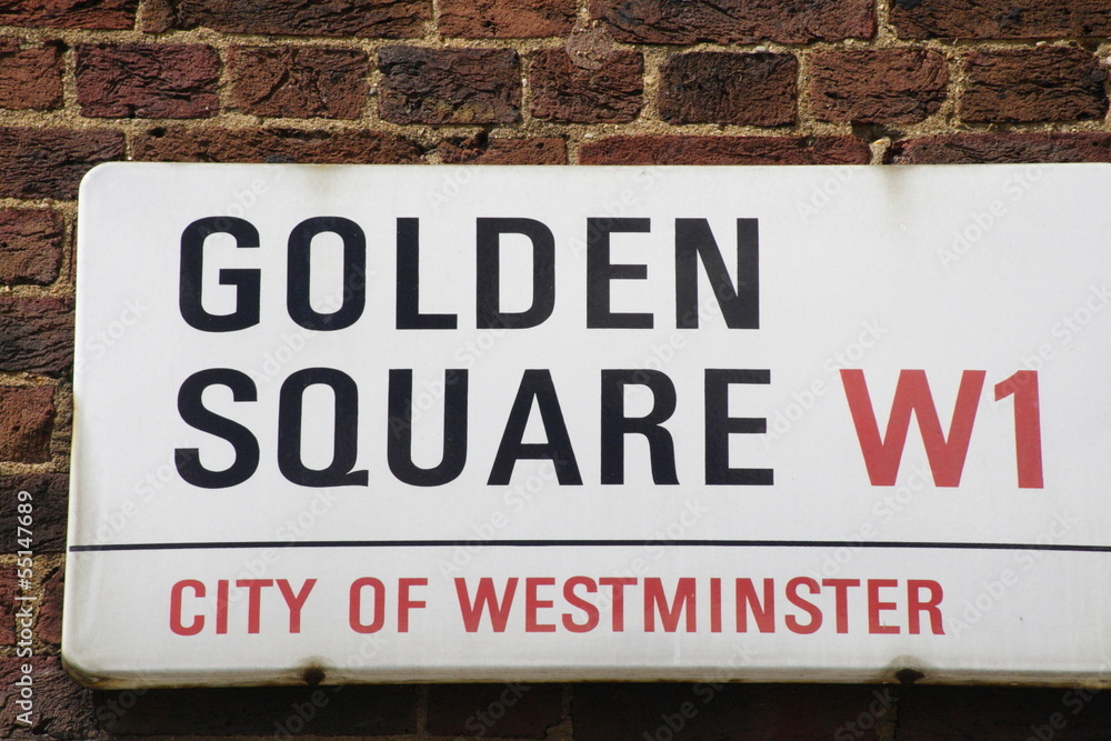 golden square street sign a famous london address