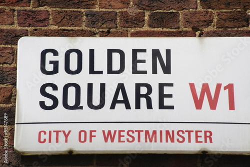 Photography golden square street sign a famous london address