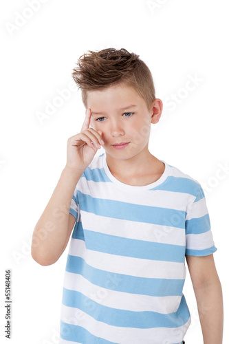 Wallpaper Mural Charming boy thinking. Torontodigital.ca