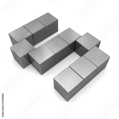 letter S cubic metal