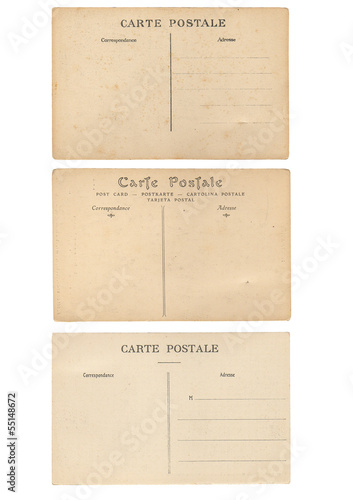 Set vintage postcard background