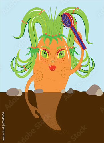 Carrots comb hair.