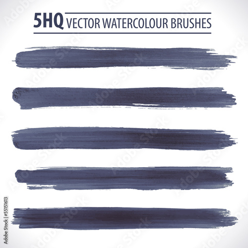 Set of watercolor vector brushes