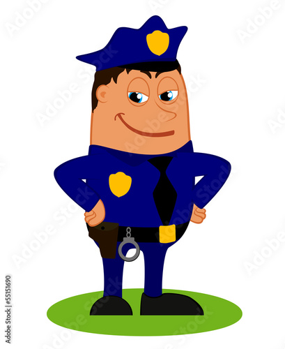 Policeman in uniform, vector illustration
