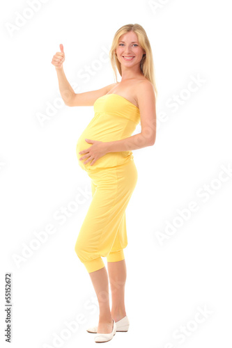 young pregnant woman on a white background © zhagunov_a