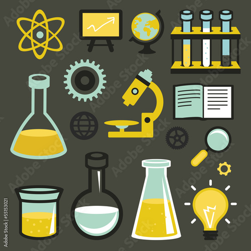 Vector flat icons - science and education