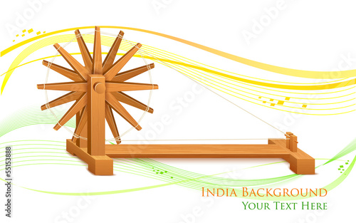 Spinning Wheel on India background