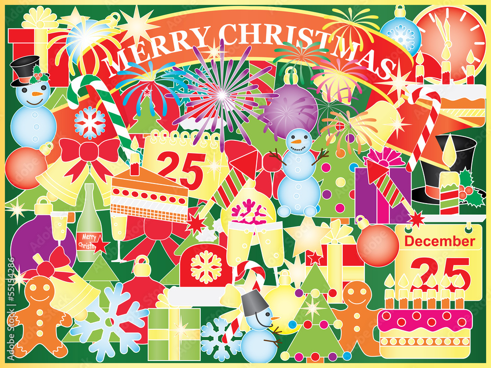 Christmas background with mix of Xmas symbols Christmas background with mix of Xmas symbols