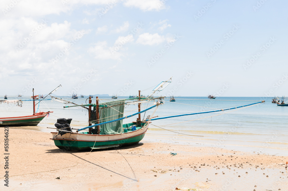 Thai fishery boat on the beach