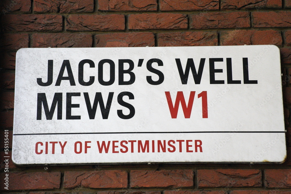 Jacob's Well Mews a london street sign Jacob's Well Mews a london street sign