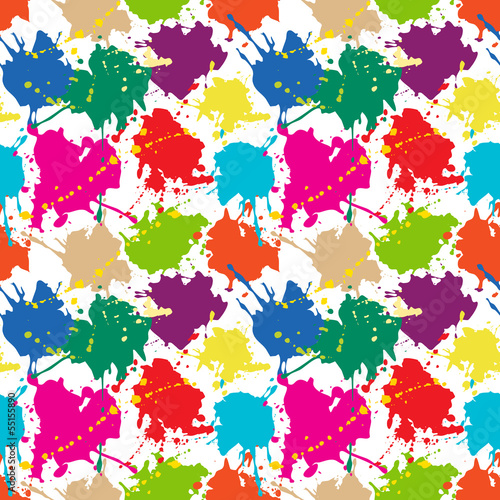 Seamless pattern: colored ink or paint blots