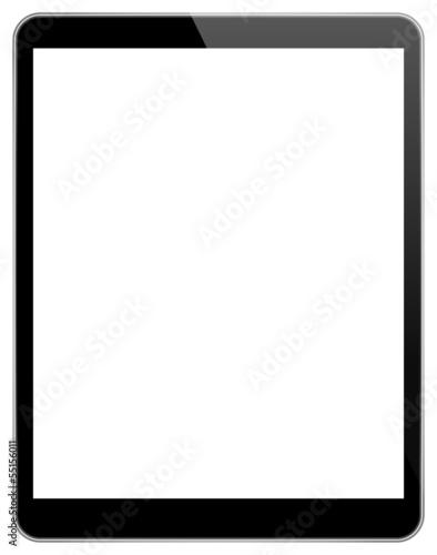 Black Tablet Pc With Blank Screen Isolated