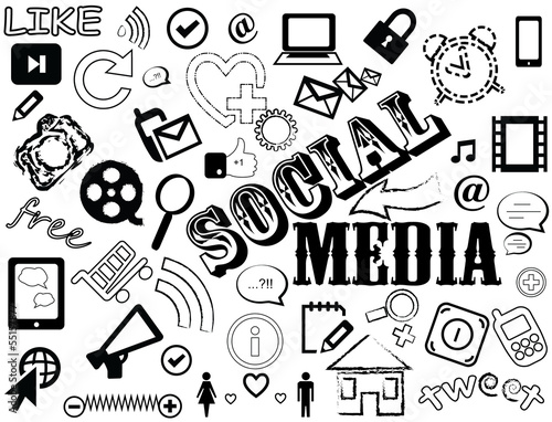 Social Media doodles elements