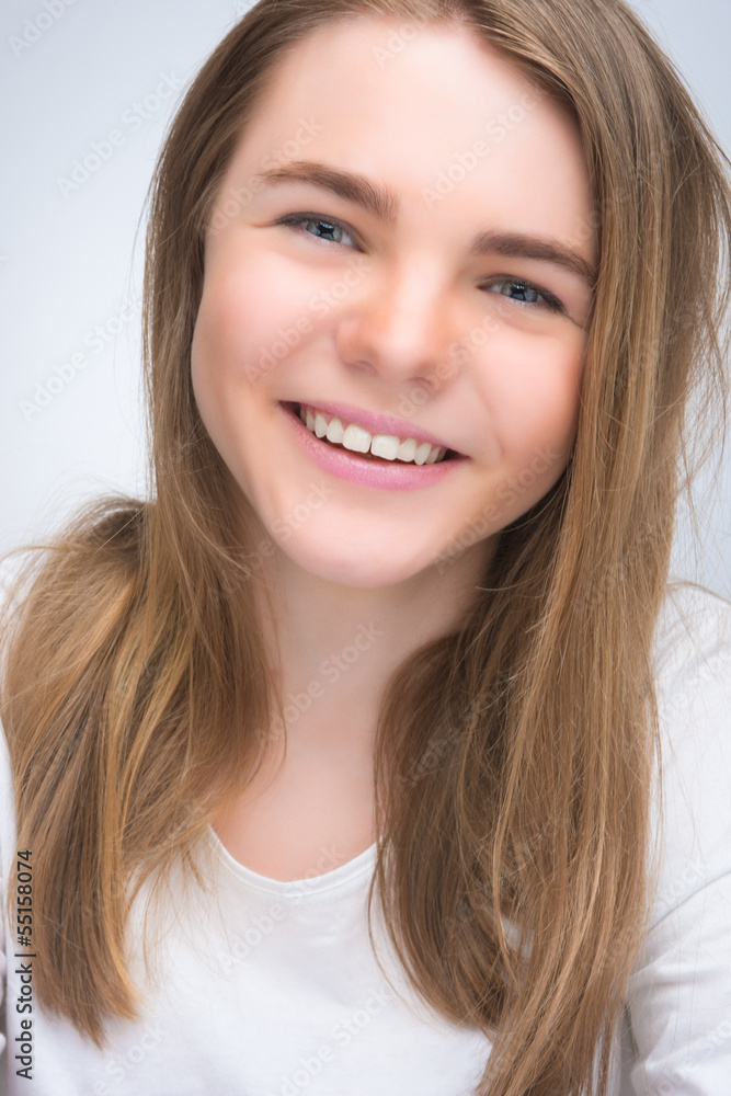 portrait of young smiling happy teenager girl portrait of young smiling happy teenager girl