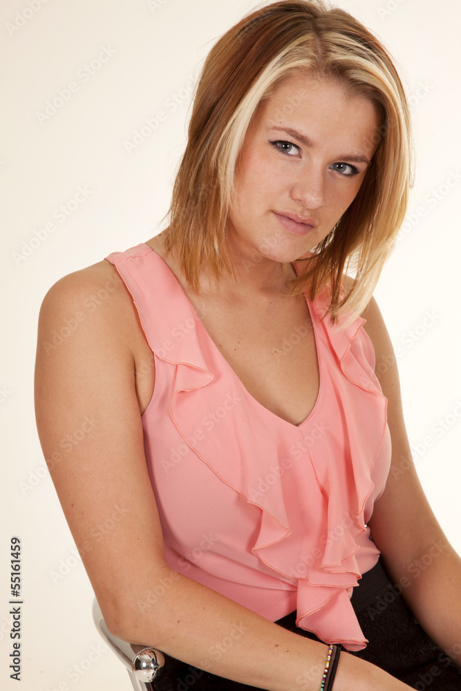 Pink shirt serious Pink shirt serious