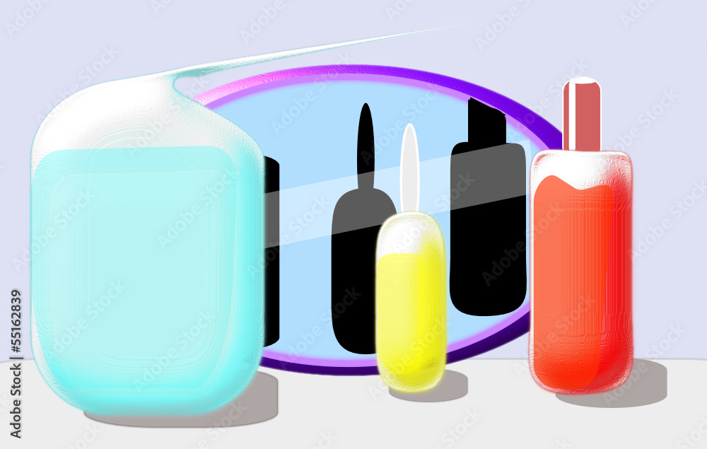 Botes de vidrio con líquidos de colores Botes de vidrio con líquidos de colores