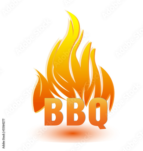 Hot barbecue logo illustration vector