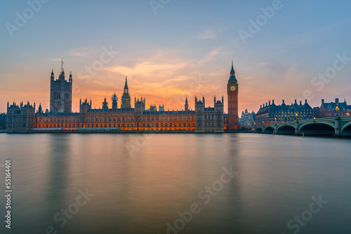 Houses of parliament at night, London