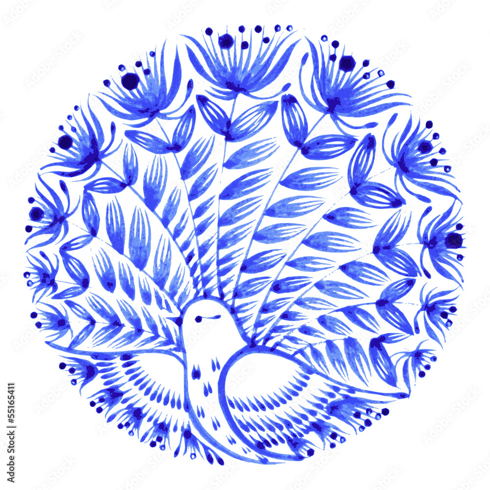 Naklejka premium floral circle