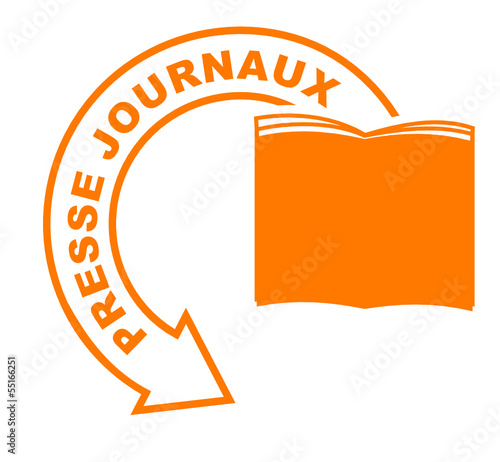 presse journaux flèche orange