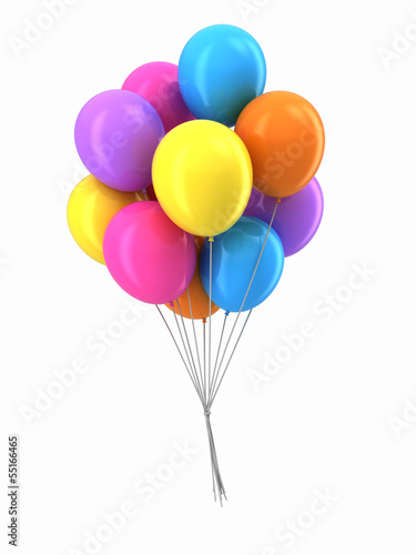 Wallpaper Mural 3d render of baloons floating together Torontodigital.ca