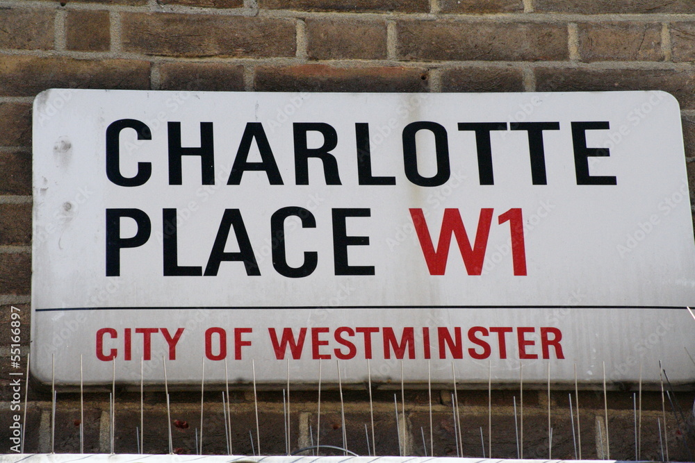 Charlotte Place a london street sign