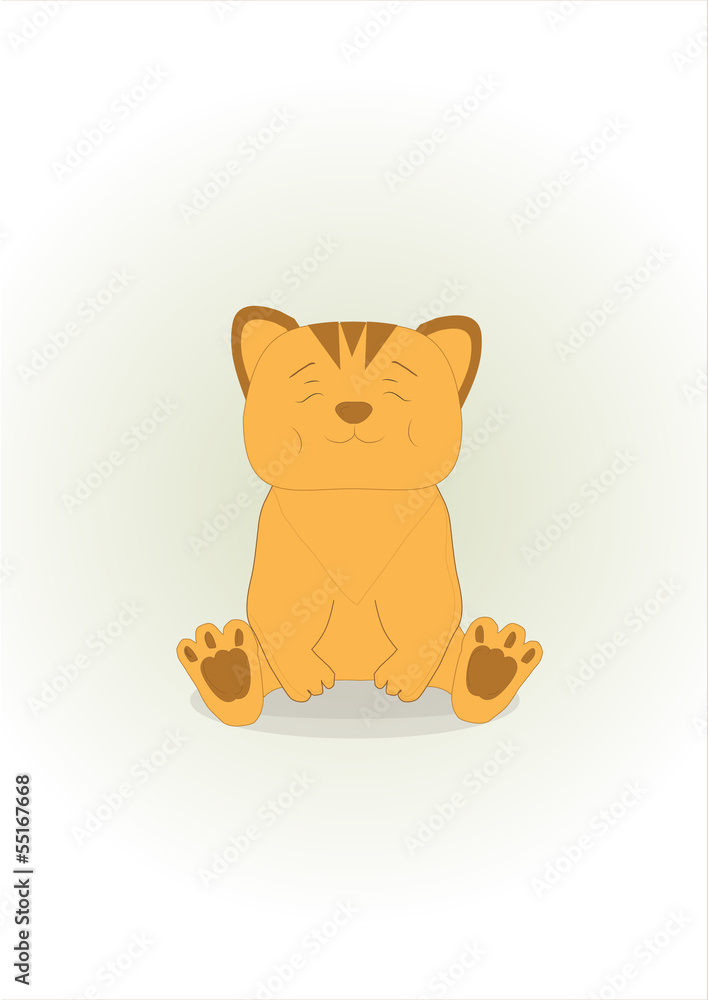 Illustration of cute funny little kitten Illustration of cute funny little kitten