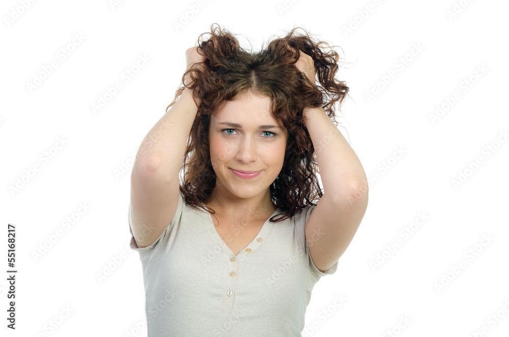 Fototapeta premium teenager rauft sich die haare