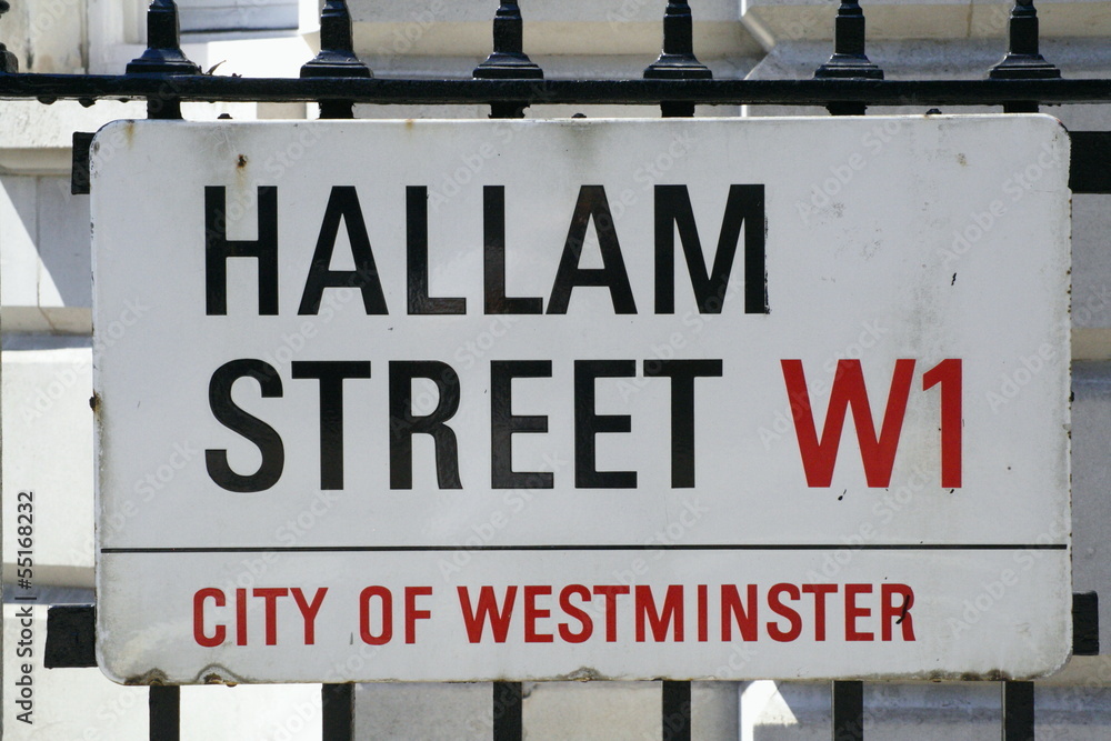 Hallam Street a London Steet sign