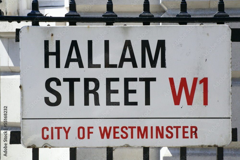 Hallam Street a London Steet sign Hallam Street a London Steet sign