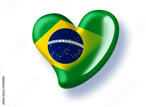 green heart with brazil flag for the soccer championship 2014