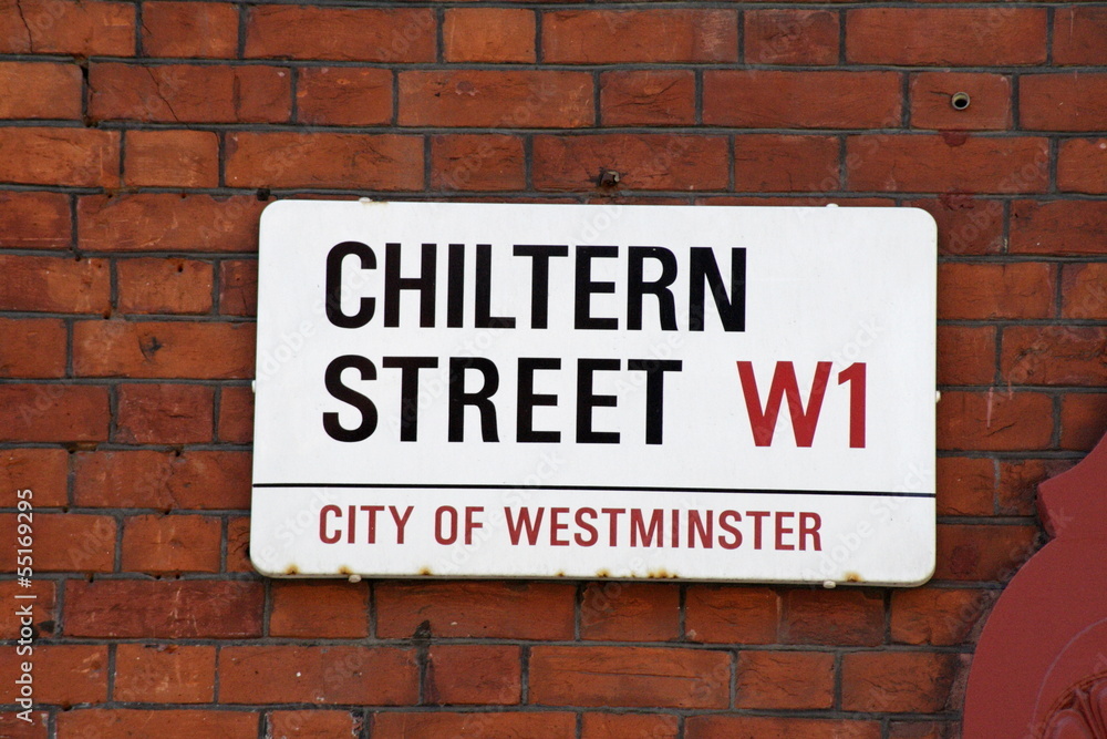 Chiltern Street W1 Street Sign