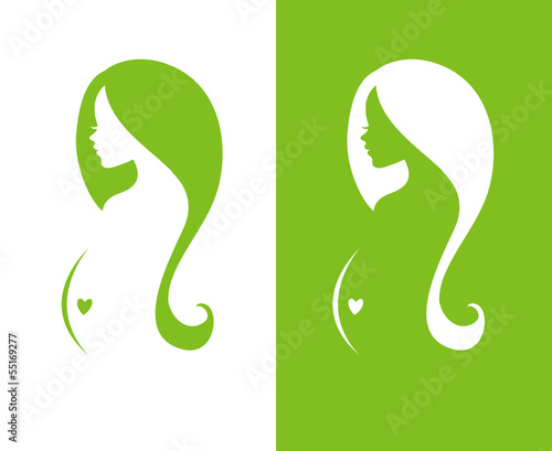 Silhouette pregnant woman