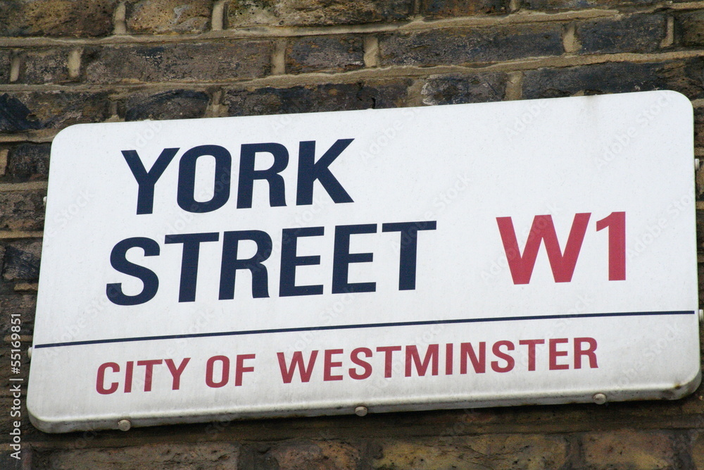 York Street a london street sign York Street a london street sign