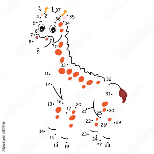 gioco puntini, giraffa
