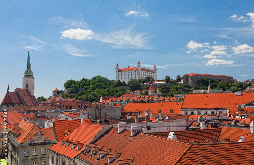 Medieval castle on the hill against the sky, Bratislava