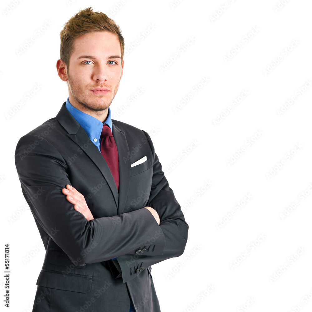 Handsome young businessman portrait isolated on white Handsome young businessman portrait isolated on white