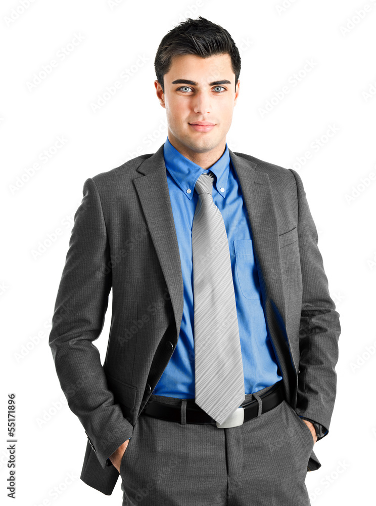 Handsome young businessman portrait isolated on white Handsome young businessman portrait isolated on white