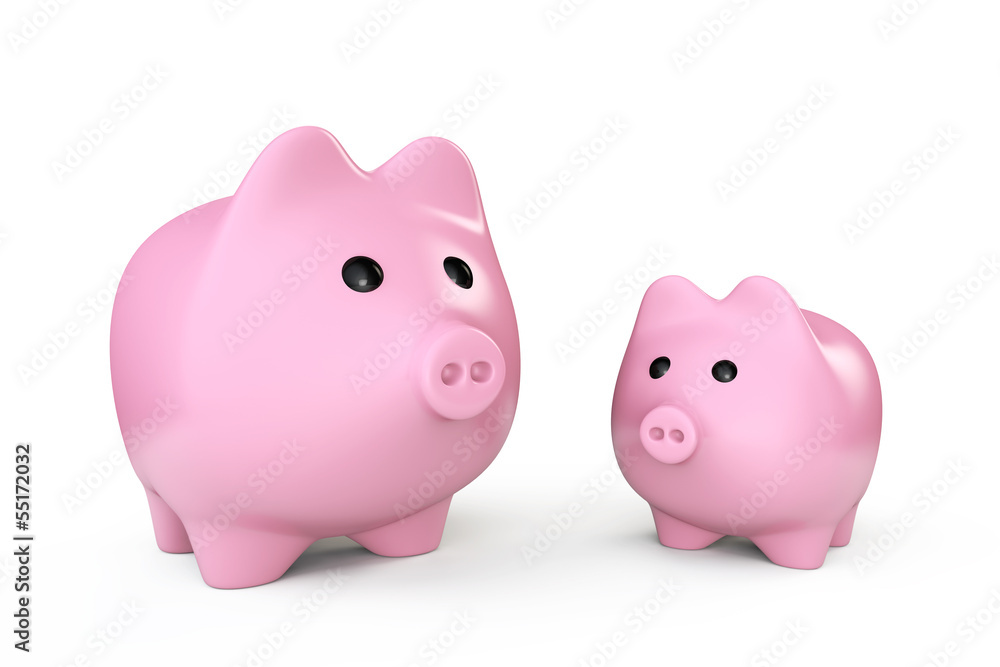Two Pink Piggy banks style money boxes Two Pink Piggy banks style money boxes