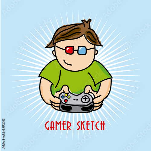 gamer sketch