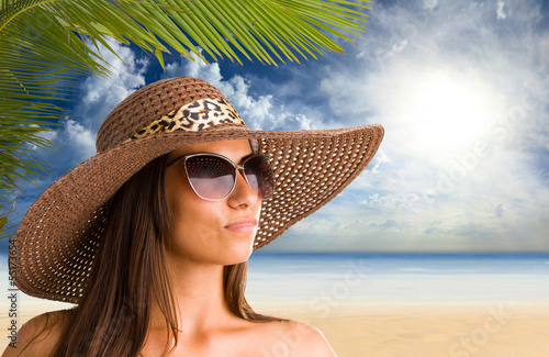 Beautiful woman on the beach. © Netfalls