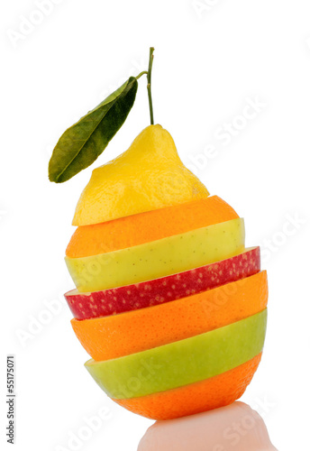 Verschiedne Scheiben von Früchten