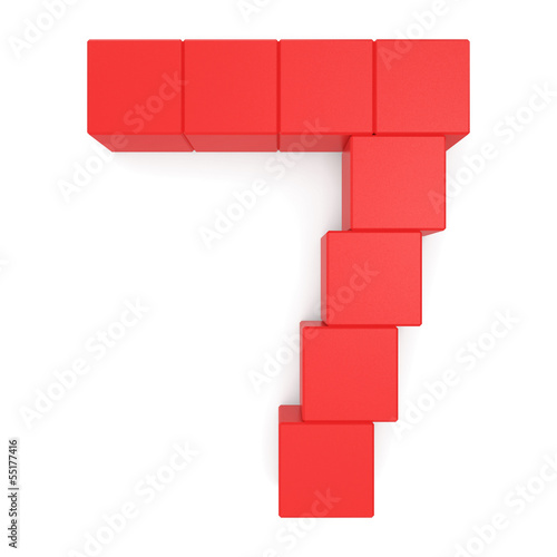 number 7 cubic red