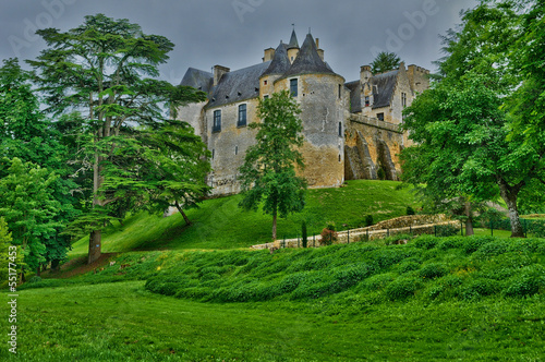 Perigord, the picturesque castle of Fayrac in Dordogne photo