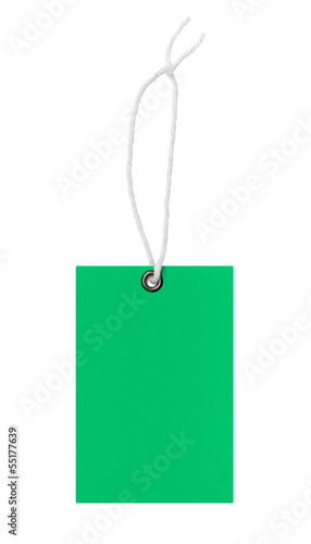 Blank green price tag